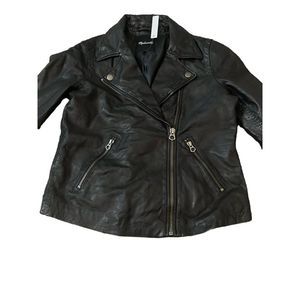 Washed Leather Motorcycle Jacket: Brass Hardware Edition